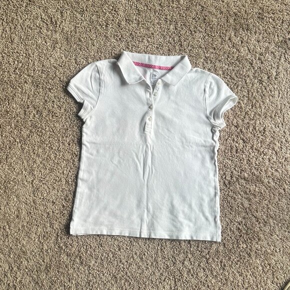 GAP KIDS White Polo T-Shirt - Size XL (12) - 100% Cotton - Picture 3 of 5